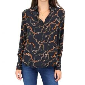 NEW CATHERINE GEE daria french cuff blouse in wellington